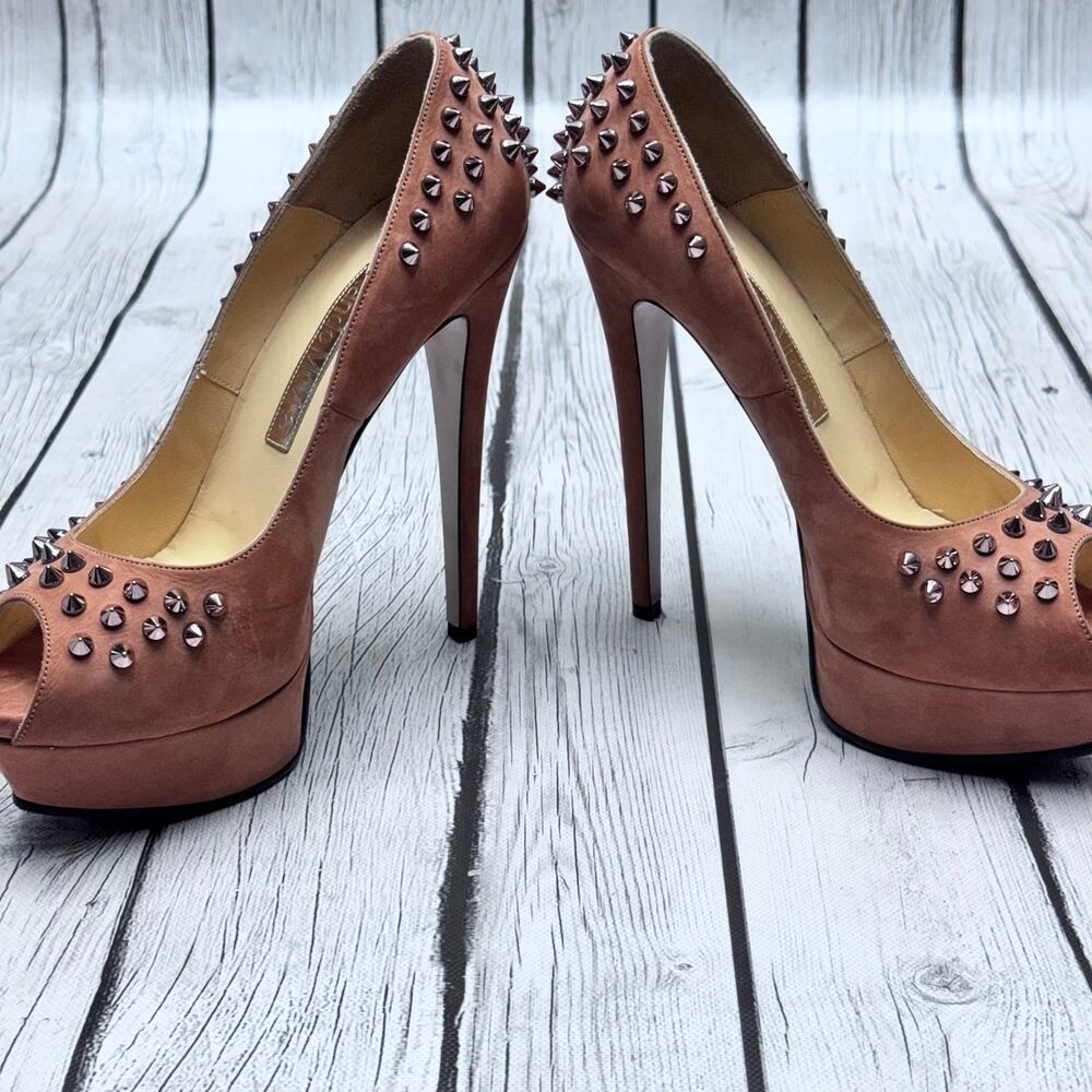 Nando Muzi Suede Platform High Heels Size 38 (US Size 7.5) - Picture 9 of 9